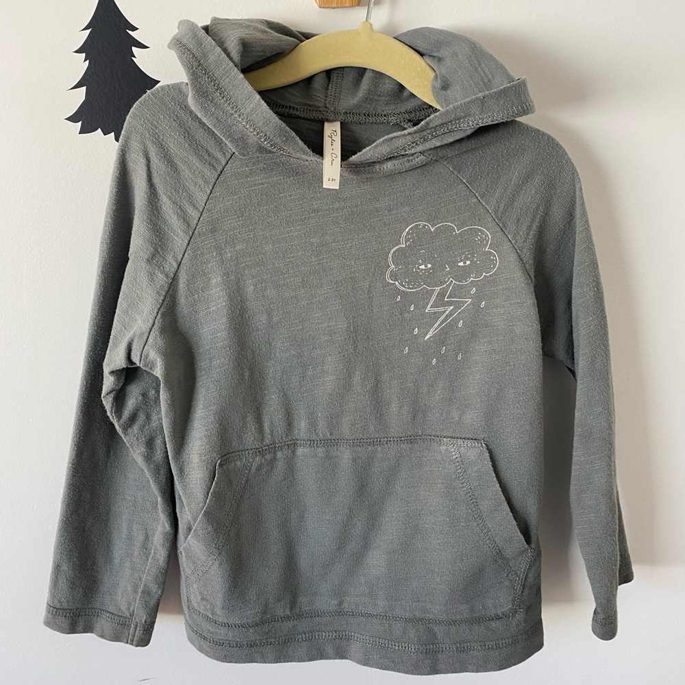 Rylee + Cru Hooded Long Sleeve Tea / Indigo (Sea Green) 2-3T